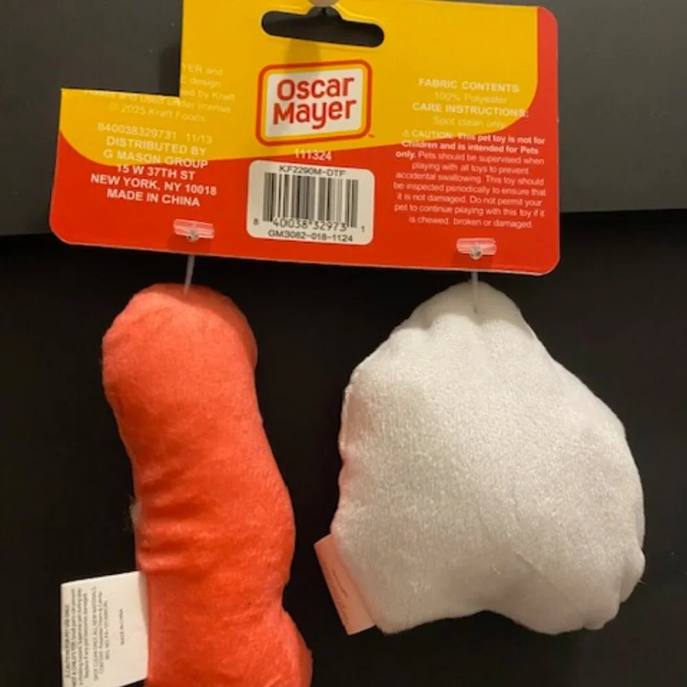 Oscar Mayer Plush 2ct Cat Toys *Sunny Side up egg and a piece of bacon*